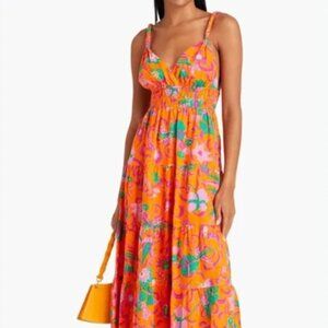 DEREK LAM 10 CROSBY Cecelia tiered printed linen-blend midi dress